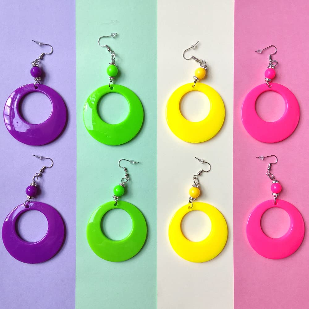 ピアス [Retro finger] EARTH (2colors) Amazon.com: Fluorescent Large Retro Hoop Dangle Costume
