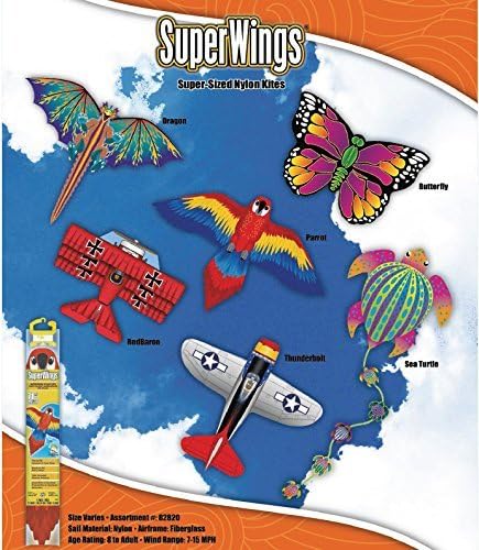 X-Kites SuperWings Super Size Nylon Kite - Case of 12 Assortment (6 Designs)
