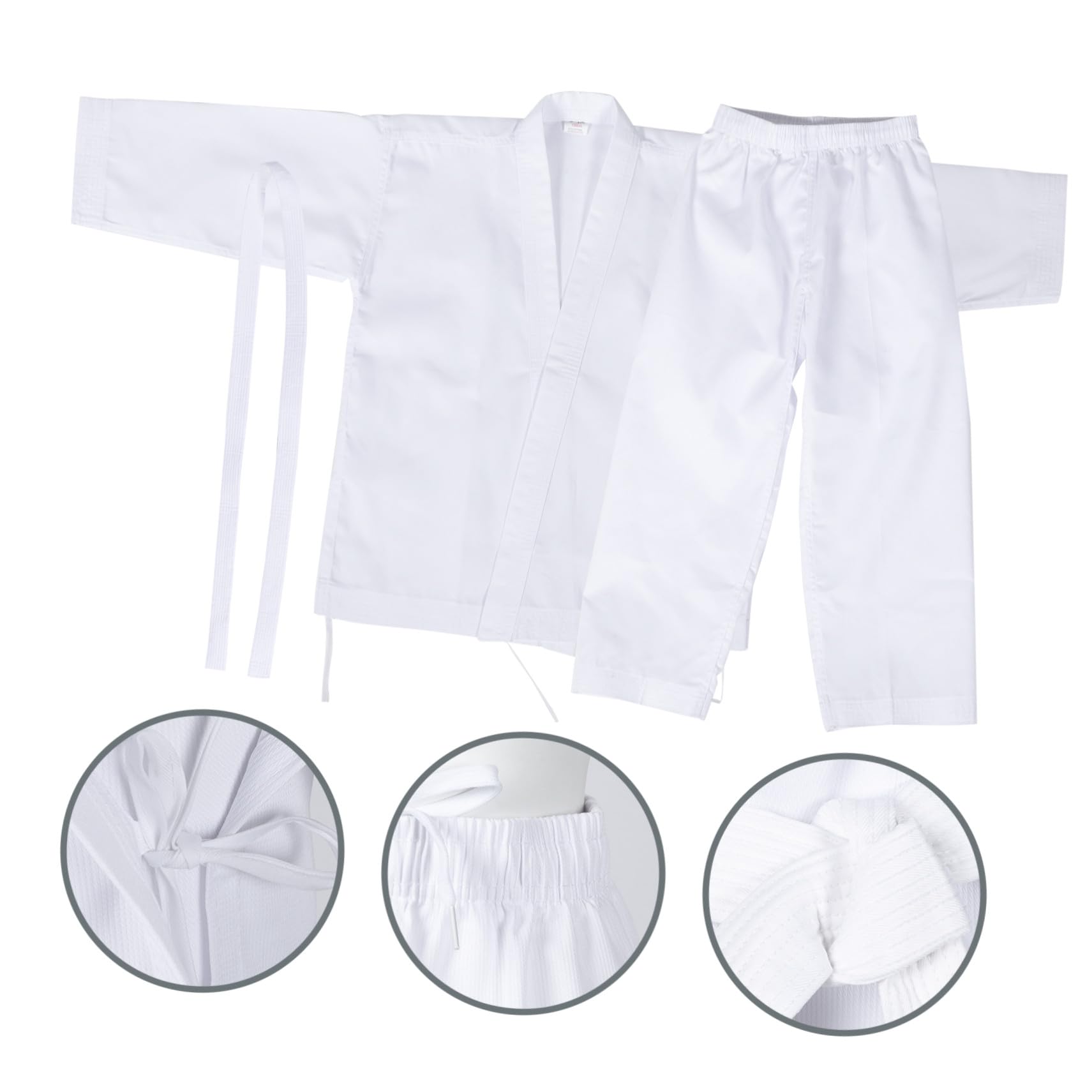 GALPADA Uniforme de Karate para Adultos Ropa de Entrenamiento Resistente al Desgaste Disfraz Deportivo para Adolescentes Cinturón Reutilizable y Portátil para Clases de Judo y Karate
