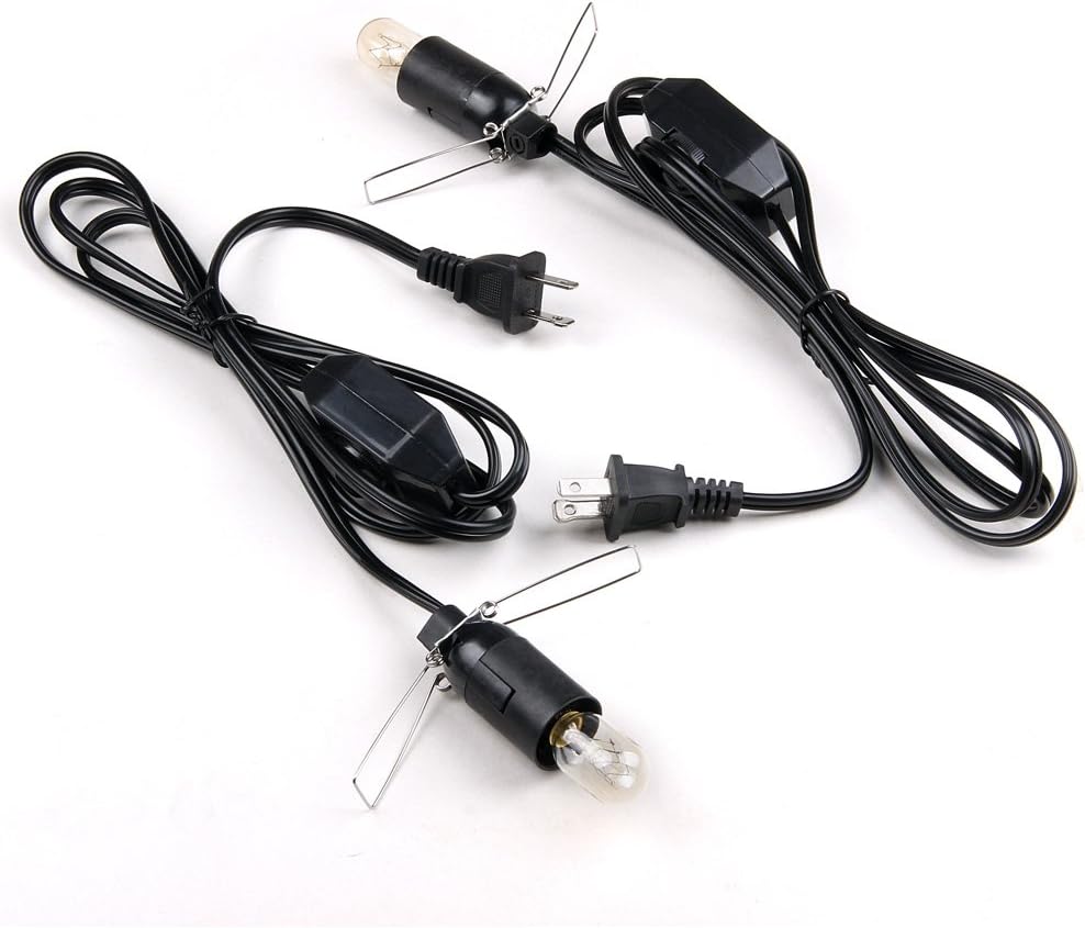 Himalayan Salt Lamp Cord with Dimmer Switch and One Bulb Set of 2