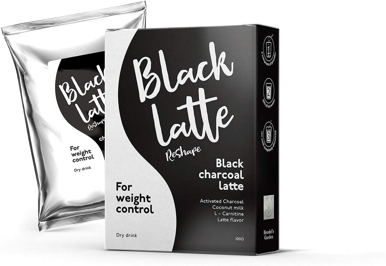 Black Latte Dry Drink Black Charcoal Latte from HENDEL LLC