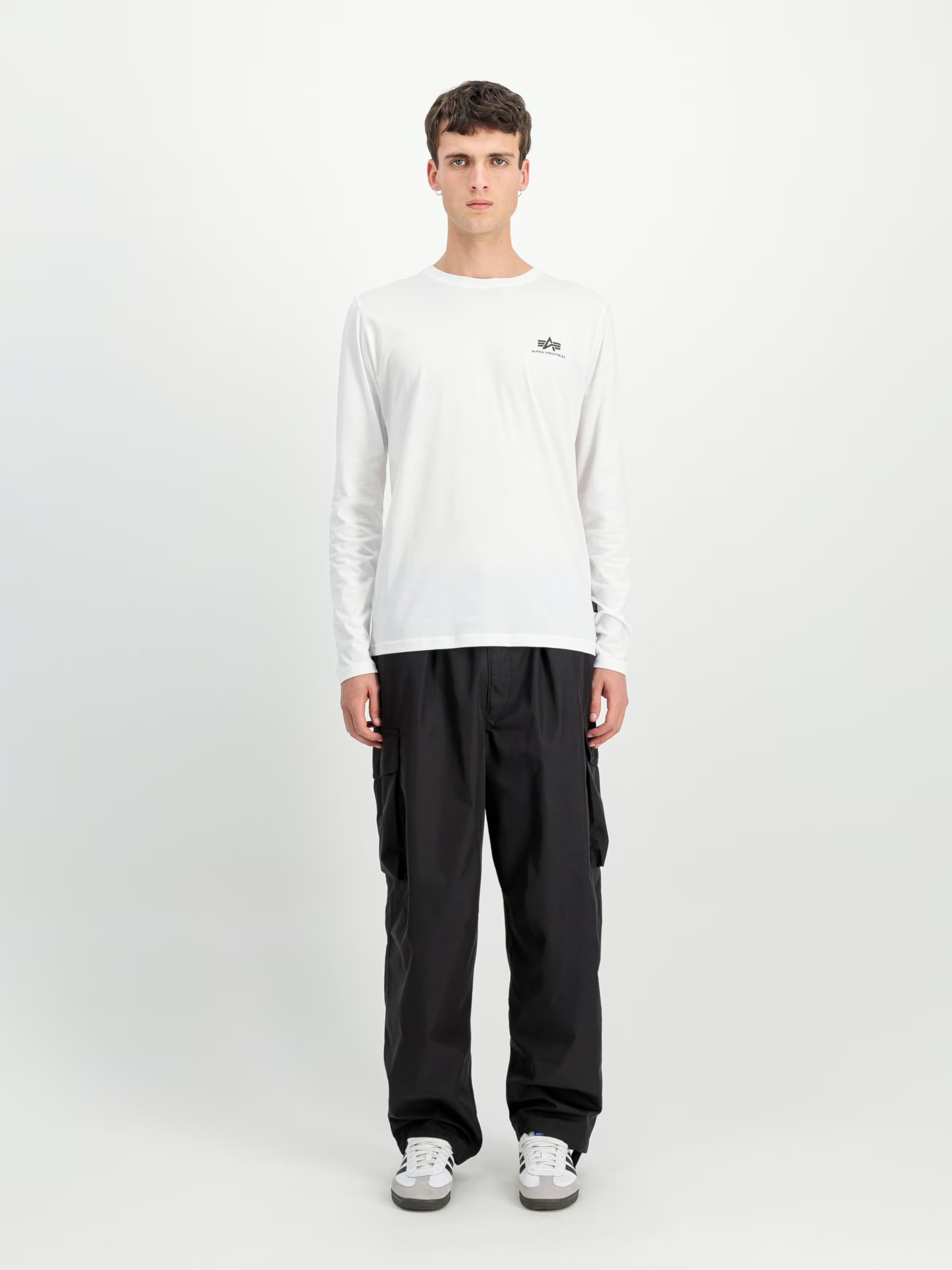 Alpha Industries Basic LS Small Logo Longsleeve für Herren White – Ansicht 2