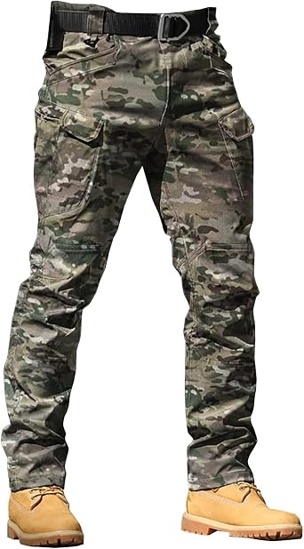 Camo Cargo Pants for Men Lightweight Breathable Multi Pockets Tactical Work Pants Casual Spring Outdoor Bottoms