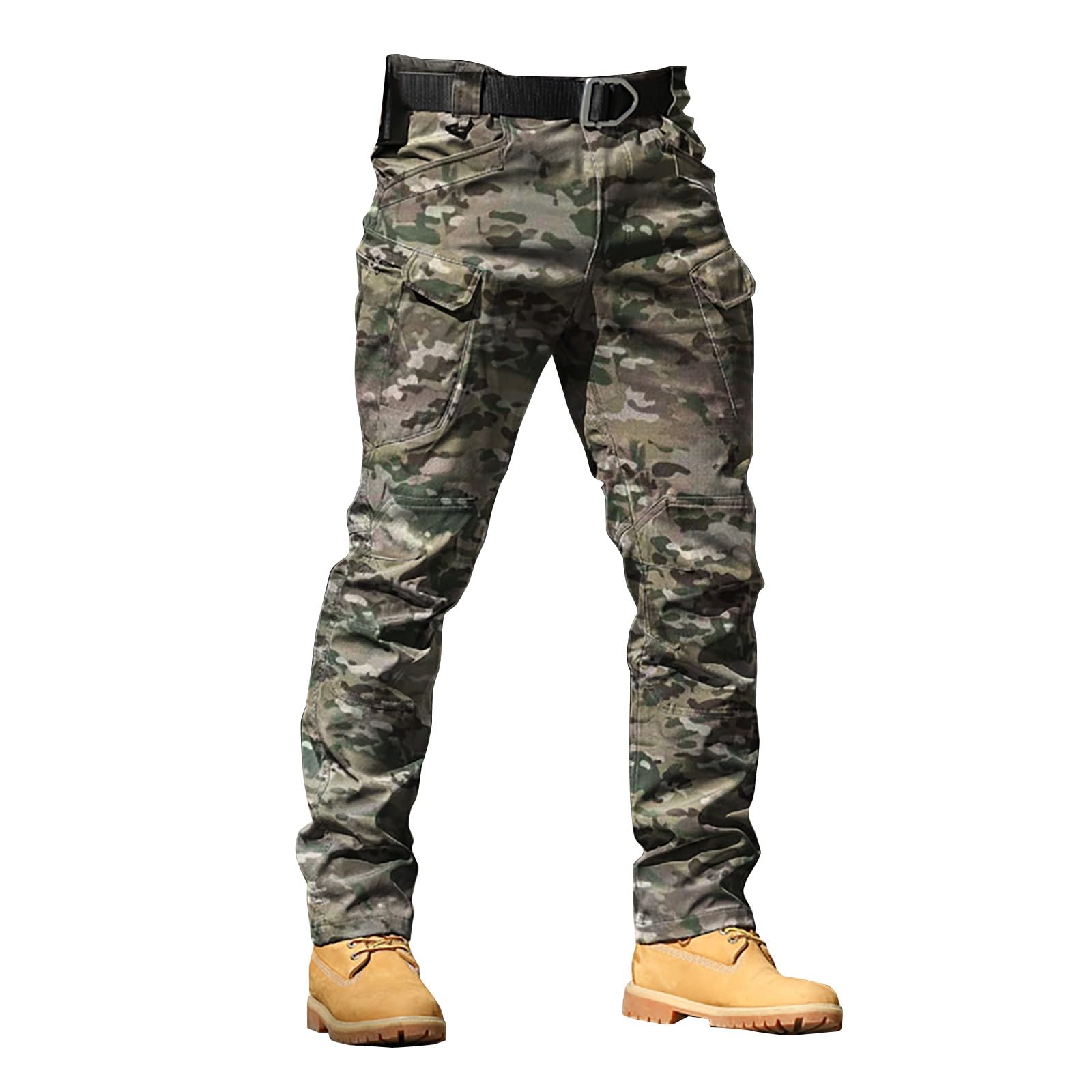 Generic Pantalones cargo de camuflaje tácticos militares casuales para hombre, pantalones de trabajo de camuflaje de combate, pantalones deportivos ligeros de softshell, pantalones deportivos impermeables con