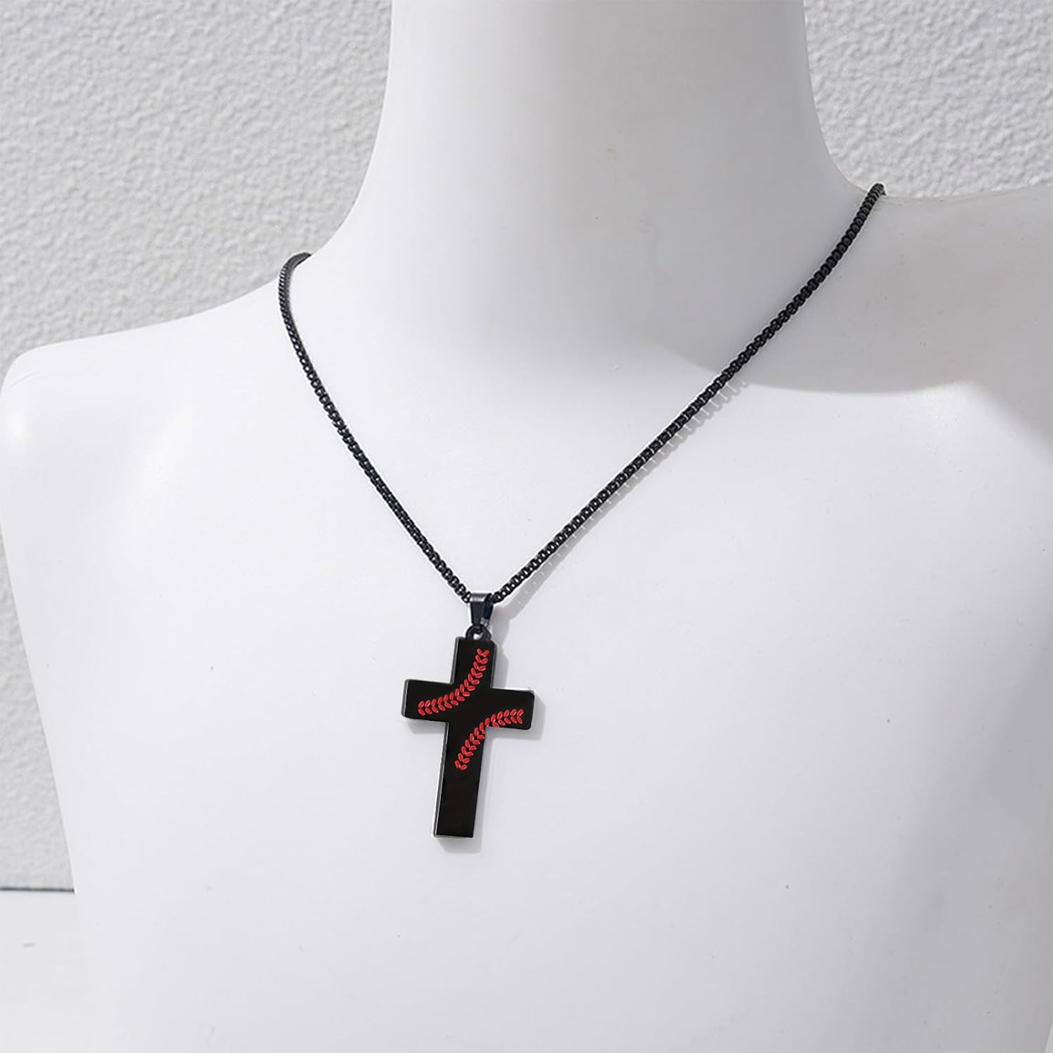 To My Son Necklace Baseball Cross Necklace for Men Stainless Steel Cross Pendant Chain Inspirational Bible Verse Religious Gift - Image 3