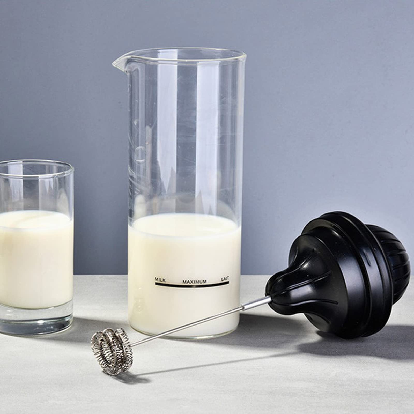 Montalatte elettrico senza fili, Schiuma elettrica per caffè schiuma di latte frullatore batteria montalatte tazza tazza elettrica montalatte