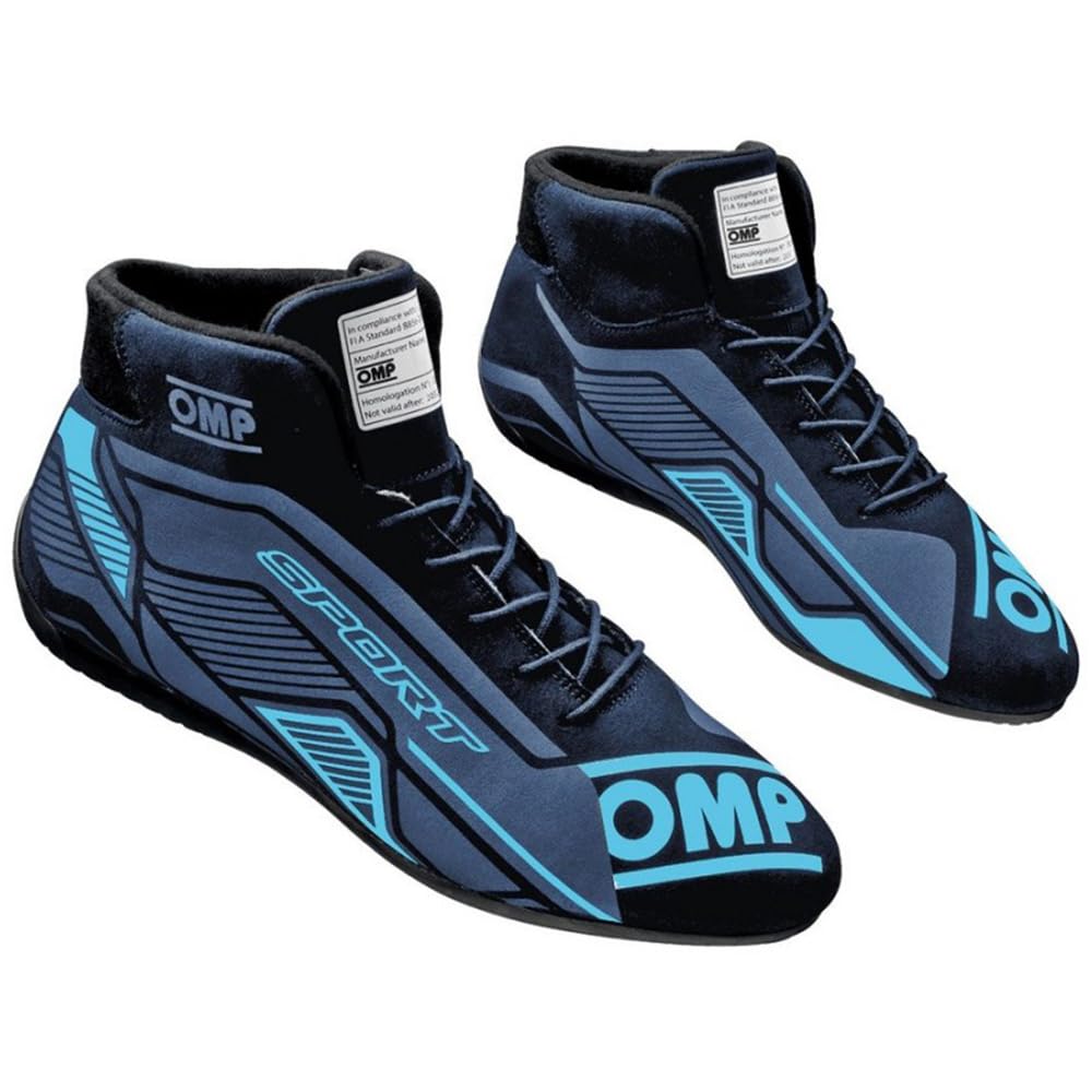 Bottes FIA OMP noir cyan 39 avec semelle haute adhérence adulte - 6
