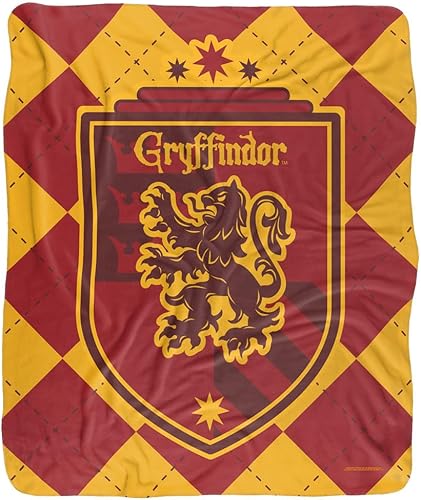 Miniatura 2 de Manta de Harry Potter, 50 x 60 pulgadas, Gryffindor Plaid Sigil Silky Touch Sherpa Back Manta súper suave
