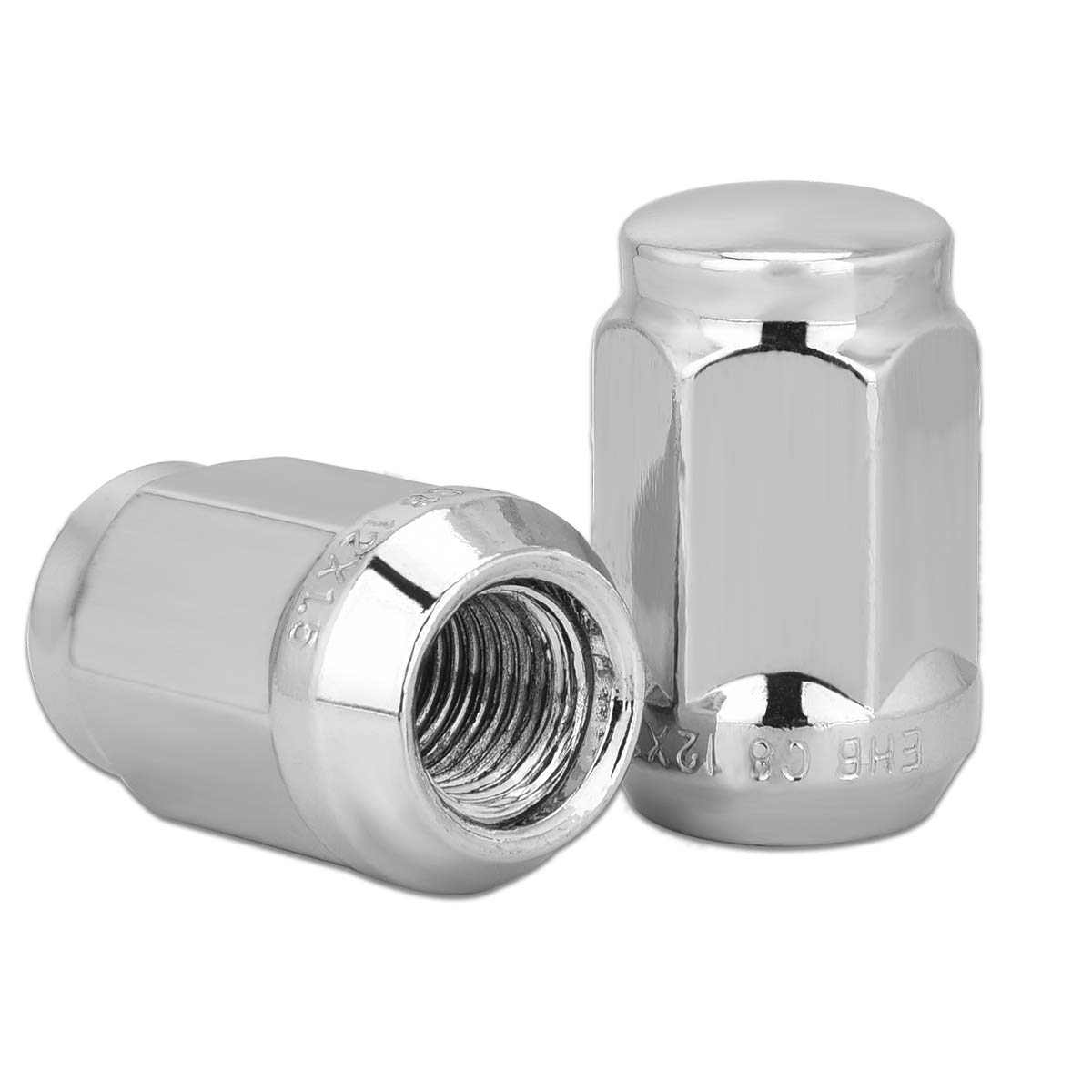 Cheapest 🛒 Wheel Lock Nuts - HONGNAL 21133HT Bulge Acorn Closed End Seat Lug Nuts M12 x 1.50 - Pack of 20 Car Chrome Wheel Lug Nut Set with Key - Silver