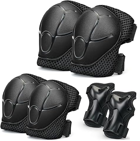 6 Pcs Kids Sports Shock Protection Set, Arm Knee Elbow Pads for Skating, Cycling, Scooter, Outdoor Sports