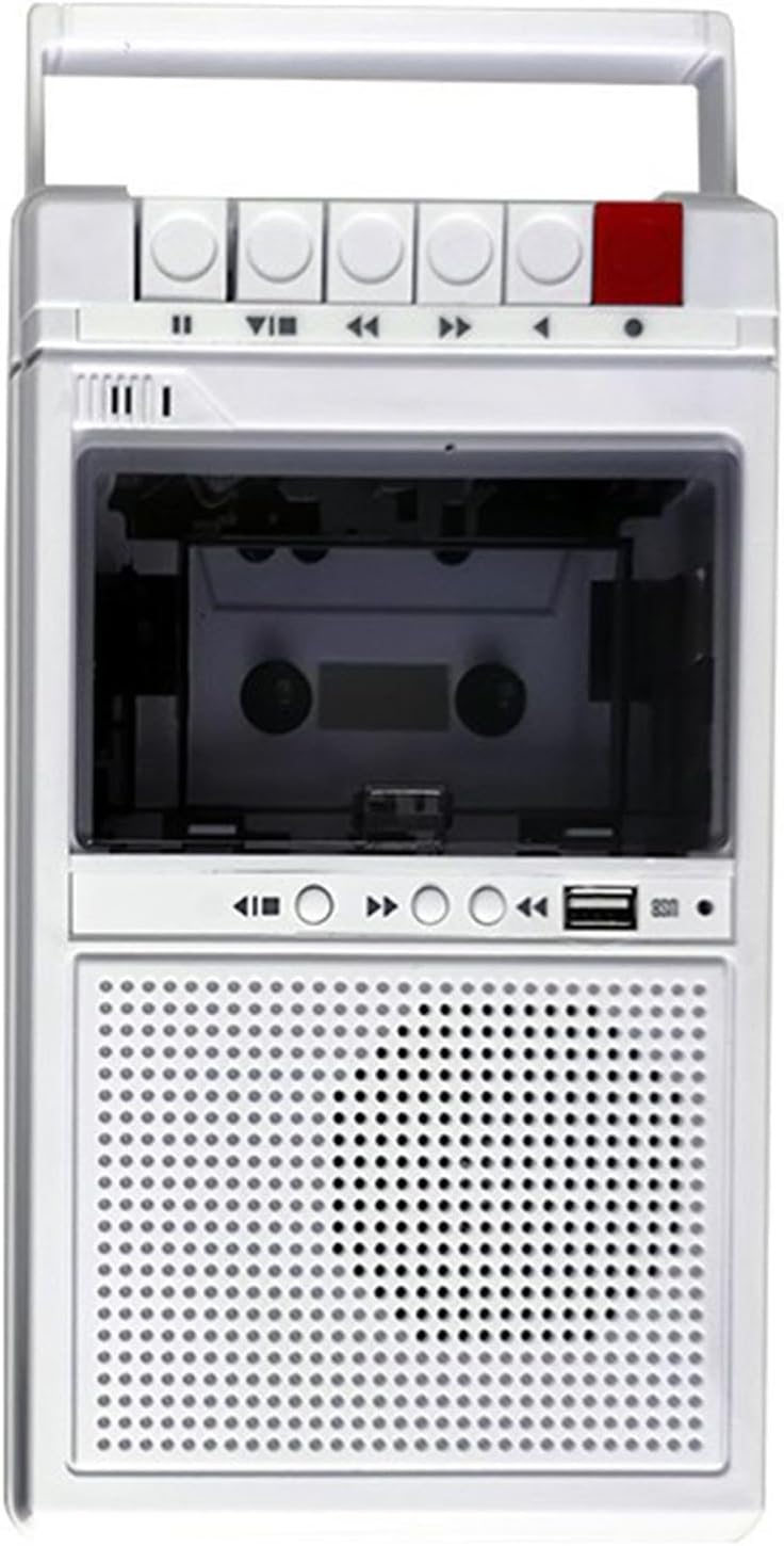 Cassette Player, Portable Design, Built-in Speaker, Multifunctional Playback, Headphone Jack, Tape Recorder, Durable PP Material, Compact, Portable, Birthday Gift, Study, White