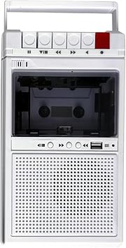 Portable Cassette Player Speaker Cassette Player Portable USB Powered Cassette Tape Player Compact USB Cassette Player Small Thin Professional Small Tape Recorder for Men and Women, White