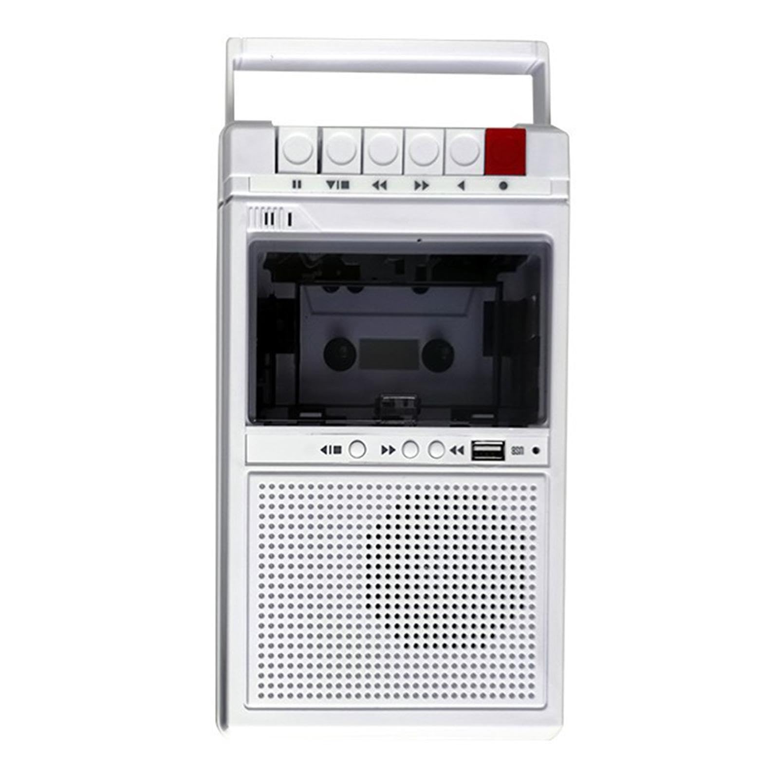 Cassette Player, Portable Design, Built-in Speaker, Multifunctional Playback, Headphone Jack, Tape Recorder, Durable PP Material, Compact, Portable, Birthday Gift, Study, White