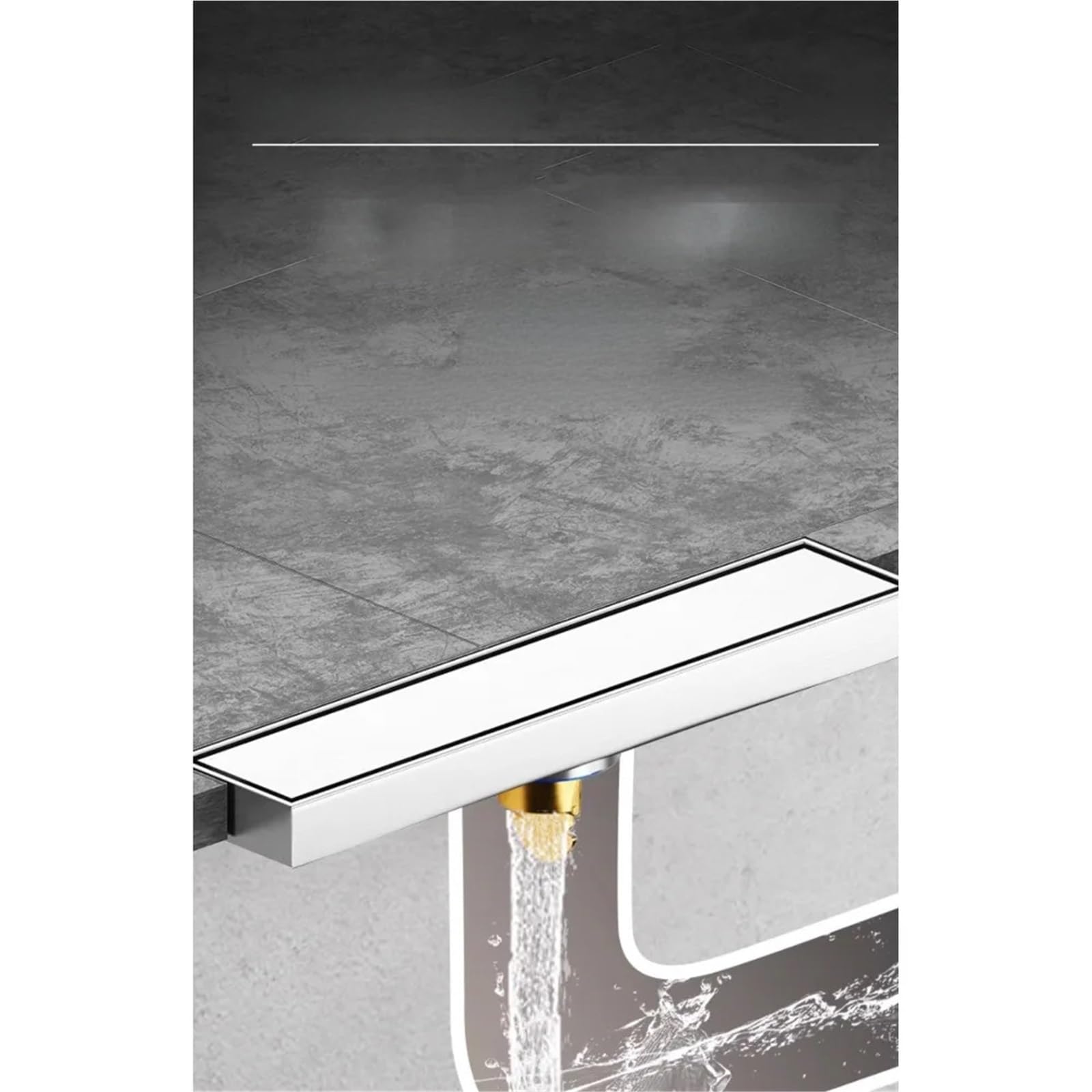 Canale Doccia 5.5CM Estremamente stretto 20-90CM Scarico a pavimento Minimo Lineare Doccia Bagno Acciaio inossidabile 304