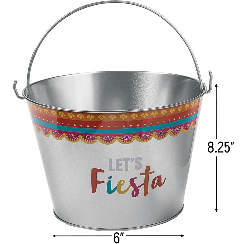 FIESTA METAL PAIL LARGE - Party Supplies - 3 Pieces