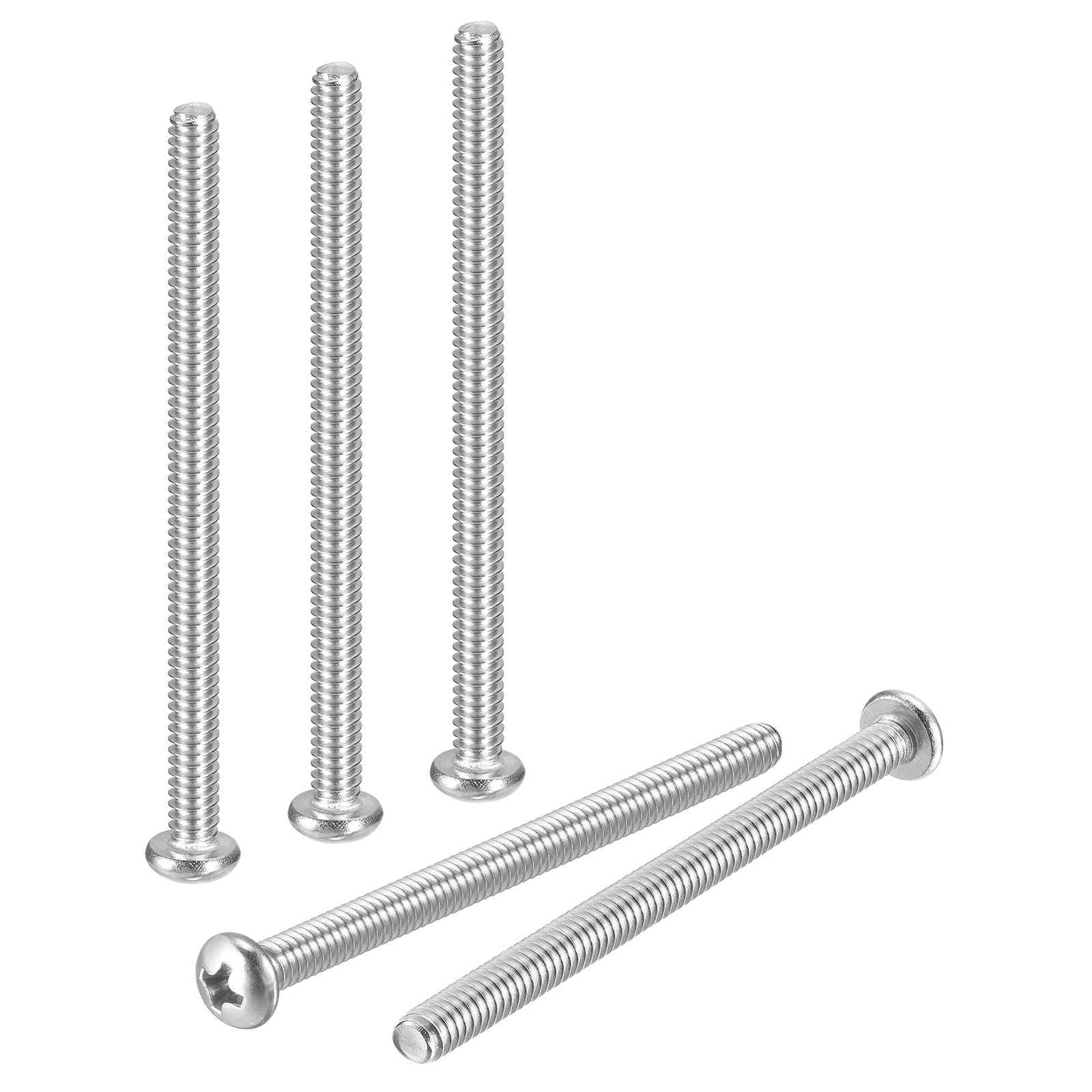 DTGN #10-24x3" Pan Head Machine Screws - 10pcs - Good for Machinery - 304 Stainless Steel Phillips Machine Screws Bolts - Silver