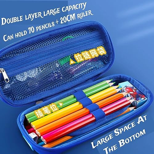 Image of EVA Large Capacity Stationery Box 3D Cartoon Pen Pencil case Multi-Compartment for School Students with Zip Closure -Best Birthday Gift for Girls, Boys & Kids (Captan American)