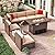Jolydale Patio Furniture 8 Pieces Outdoor Furniture Set with 40" Fire Pit Table Wicker Rattan Sectional Conversation Set with Coffee Table for Patio, Garden, and Backyard, Small Size People, Brown