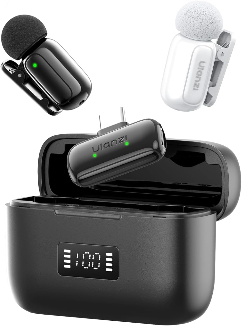 ULANZI A200 Mini Mikrofon Handy Kabellos für iPhone 17/16/15 Android, Intelligente Rauschunterdrückung, 30h Akku, 100m Reichweite, Lavalier Mikrofon Wireless für Streaming, Vlog, YouTube, TikTok