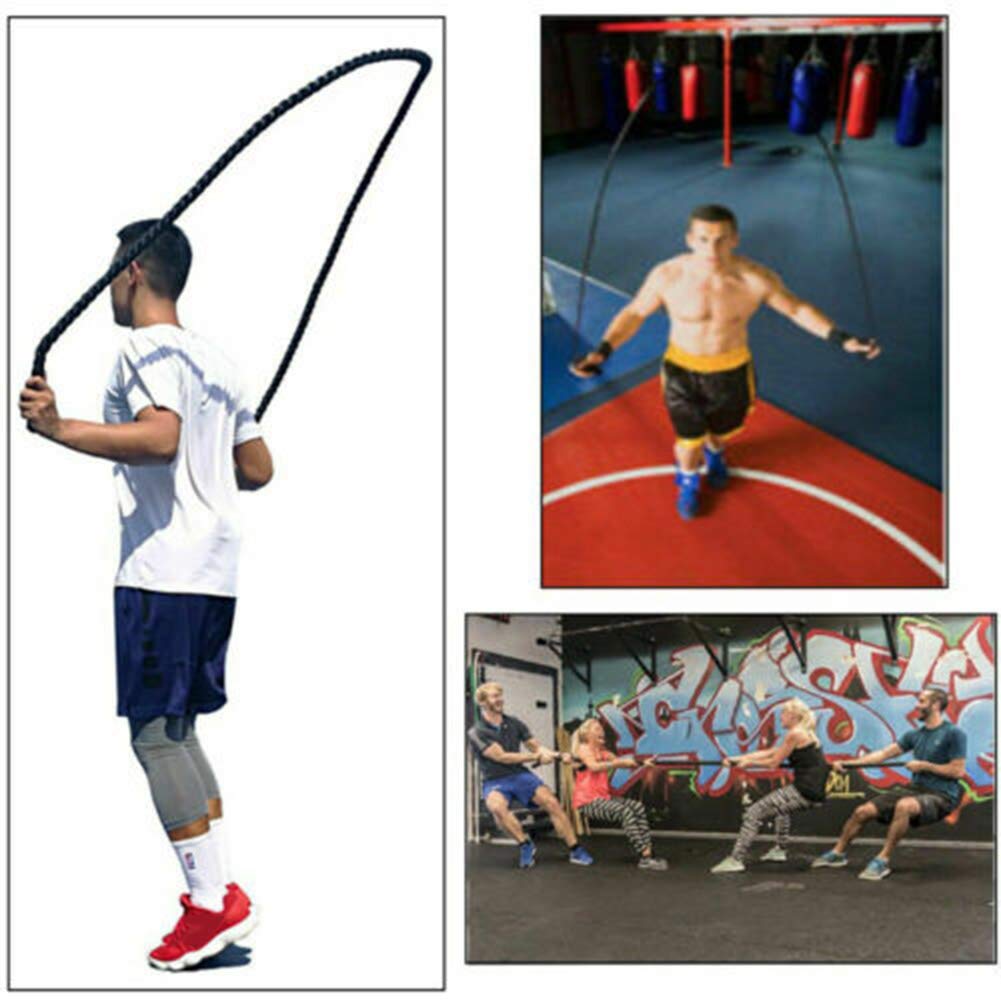 Jump Rope Fitness Schweres Springseil 25mm Heavy Battle Springseile Power Training Multifunktion für Kraft Ausdauer Training und als Unterstützung beim Abnehmen