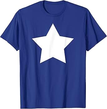 Amazon.com: Graphic White Star Print on Blue T-Shirt