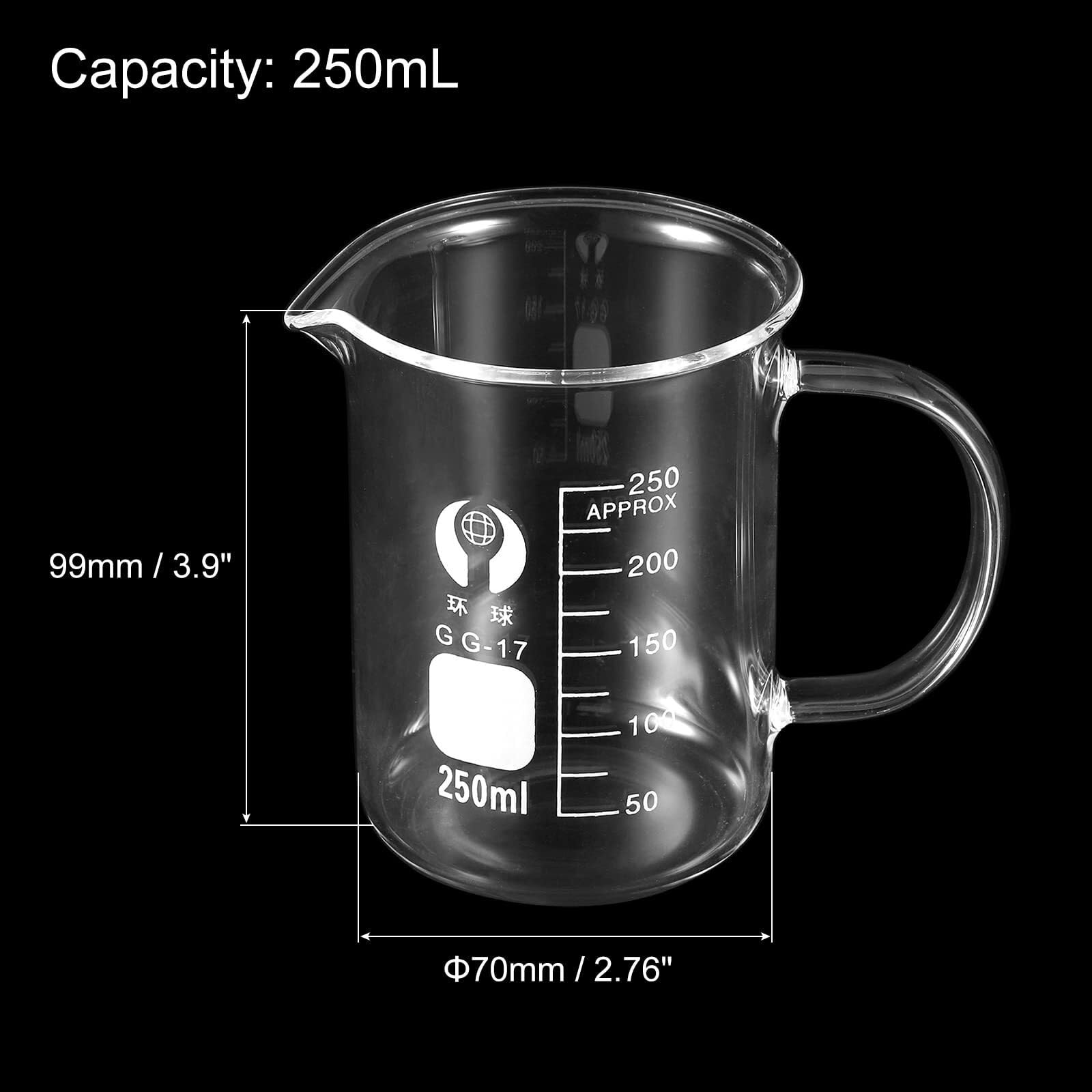 Zlewka laboratoryjna, 2/5 szt. 50-250 ml zlewka ze szkła borokrzemowego z uchwytem, ​​laboratorium kuchenne podziałką