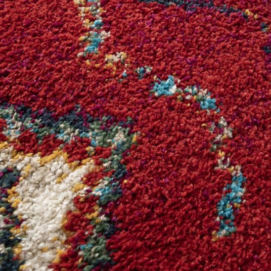 Decoweb Tapis Motif berbère - Azilal - Rouge - 160 x 230 cm