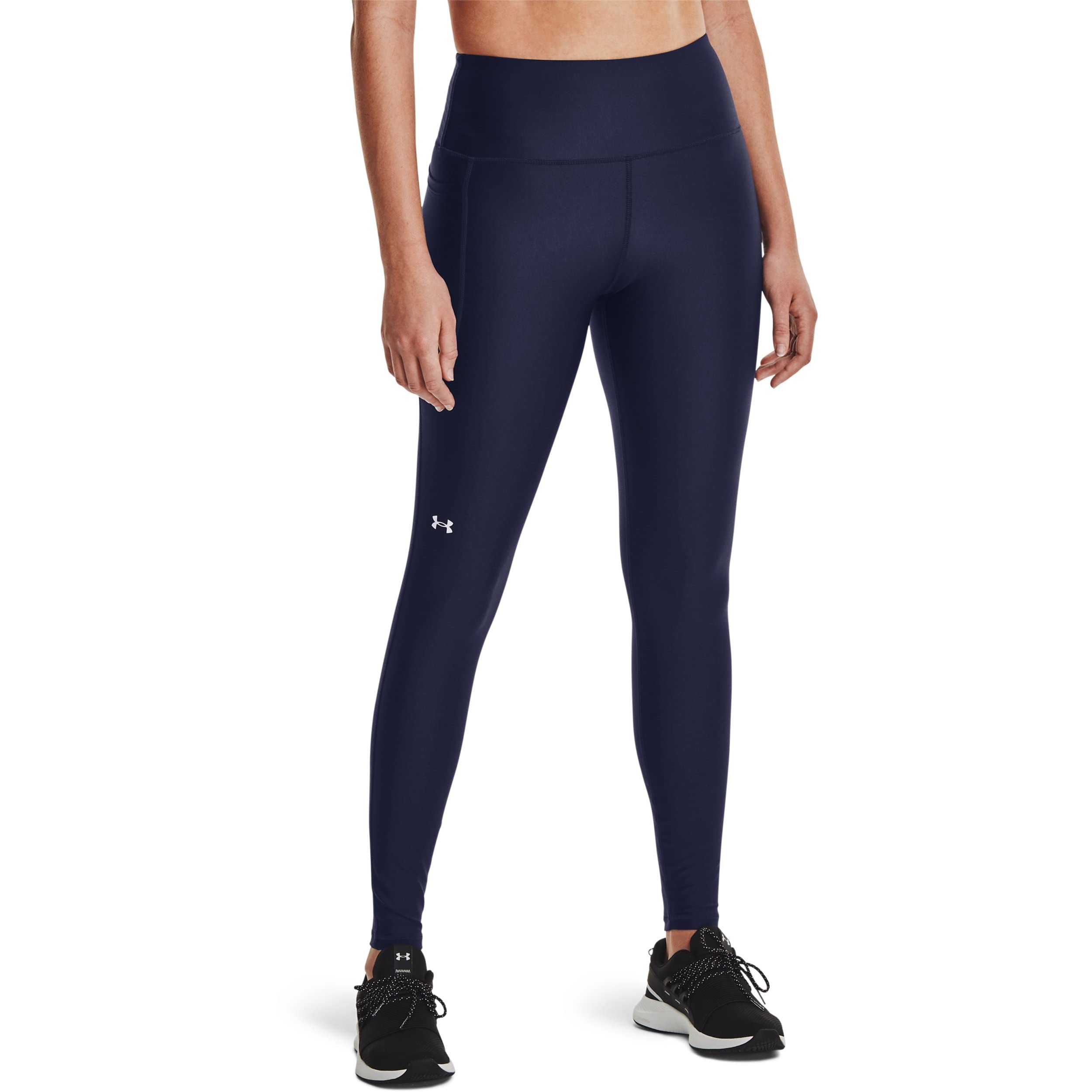 Under Armour Damen HeatGear Armour High No-Slip Waistband Pocketed Leggings, Midnight Navy (410)/White, XX-Large Hoch