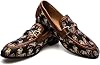 JITAI Mens Leather Shoes Pattern Printing Mens Dress Loafer Shoes Slip-on Casual Loafer Smoking Slipper