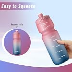 SLUXKE 32oz Bike Water Bottle Squeeze 2Pack, 1000ml Sports Bicycle Water Bottle BPA Free, Lightweight Bicycle Water Bottle Fits Most Bike Cages