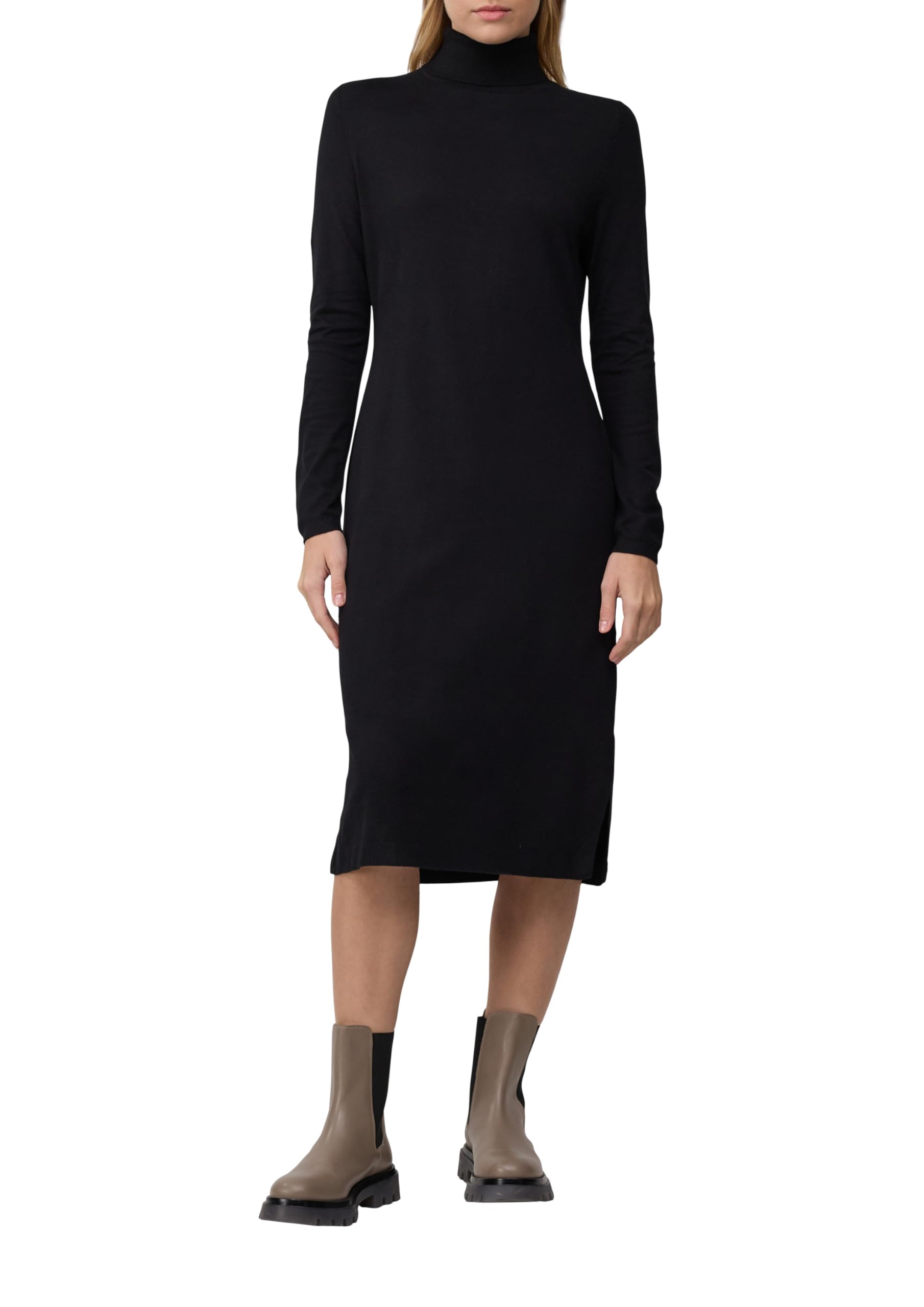 s.Oliver Rollkragen-Feinstrickkleid im Slim Fit aus Viskosemix