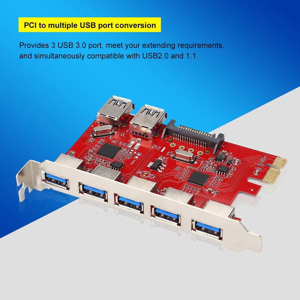 CCYLEZ Scheda di espansione da PCI a USB, Adattatore per Scheda di Estensione da PCI a USB, ultraveloce, ad Alta capacità, Adattatore per Scheda di espansione, velocità di trasferimento Dati Fino