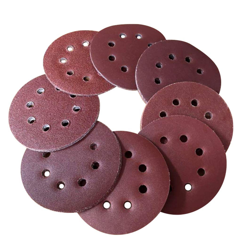 5 Inch 8-Hole Sanding Disc Aluminum Flocking Back Sandpapers