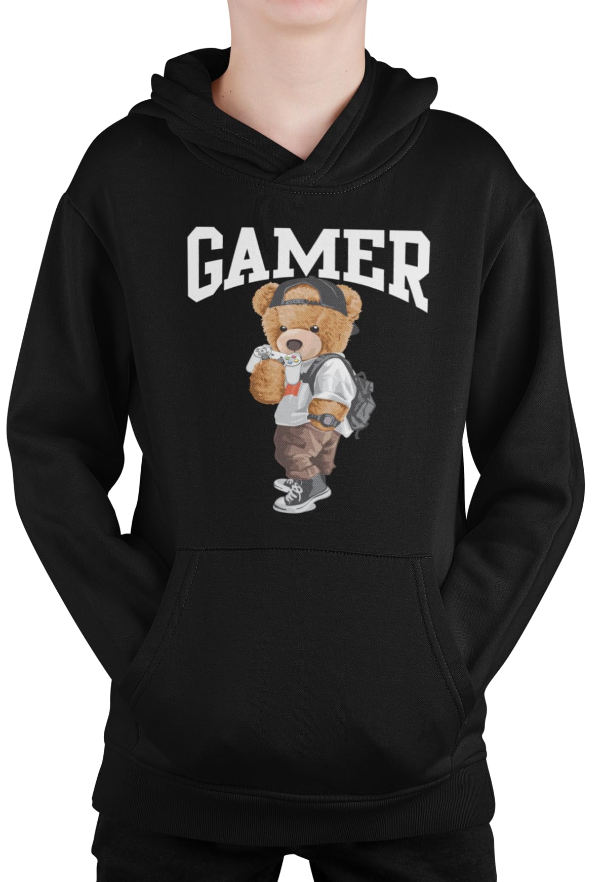 BROOKLYN VERTICAL Boys Sweatshirt Video Gamer Hoodie Gaming Print Pullover with Pockets Fleece S-XL