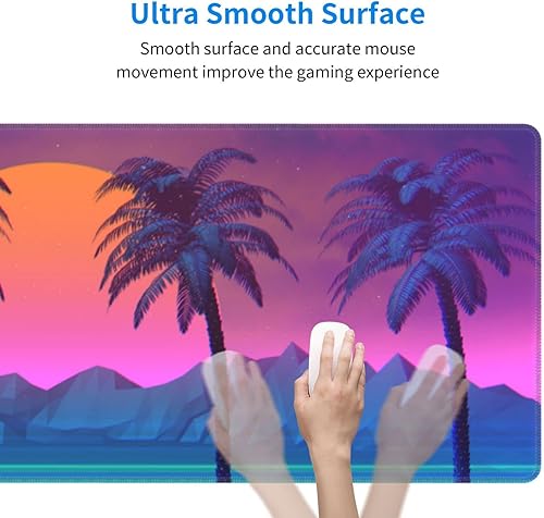 Miniatura 5 de Genial Synthwave y Retrowave - Alfombrilla de mouse para juegos grande XL, alfombrilla larga extendida, alfombrilla de mouse grande para accesorios