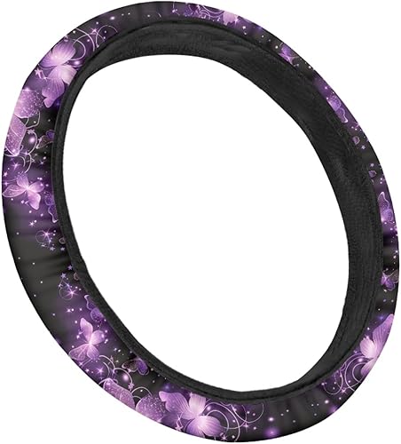 Miniatura 3 de Yewattles Funda para volante de automóvil, transpirable, antideslizante, duradera, accesorios decorativos, ajuste universal, para automóvil,