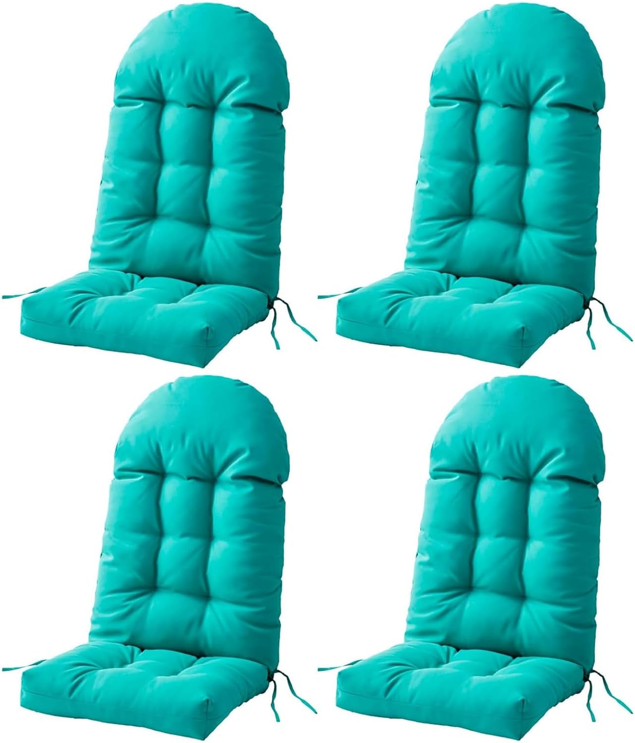 Enipate Adirondack Chair Cushions Set of 4, Weather Resistant High Back Rocking Chair Cushion, Indoor Outdoor Patio Chair Cushion Tufted Thicken Seat Pads Light Blue 4 Count (Pack of 1)