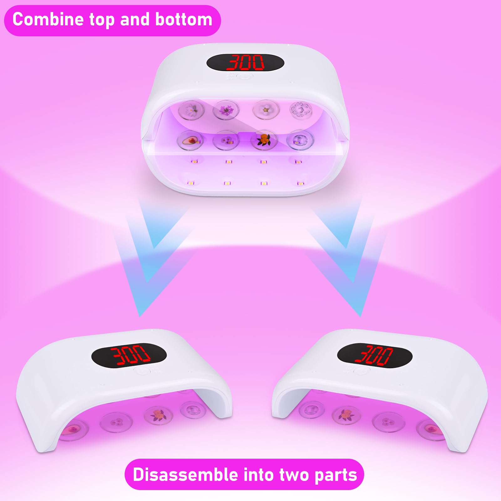 Euakee Luce UV in Resina su Due Lati con Display Digitale, Lampada UV per resinas, con schermo LED, 36 W, 3 Time(2 m, 3 m, 5 m), per fai da te,resina,forme di Gioielli, Unghie fai da te