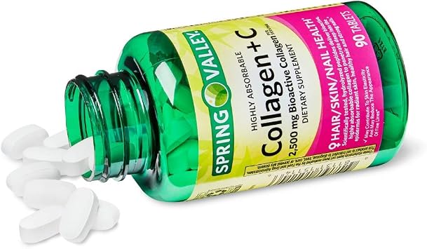 Spring Valley Highly Absorbable Collagen + VIT C 90 ct (Pack of 1)
