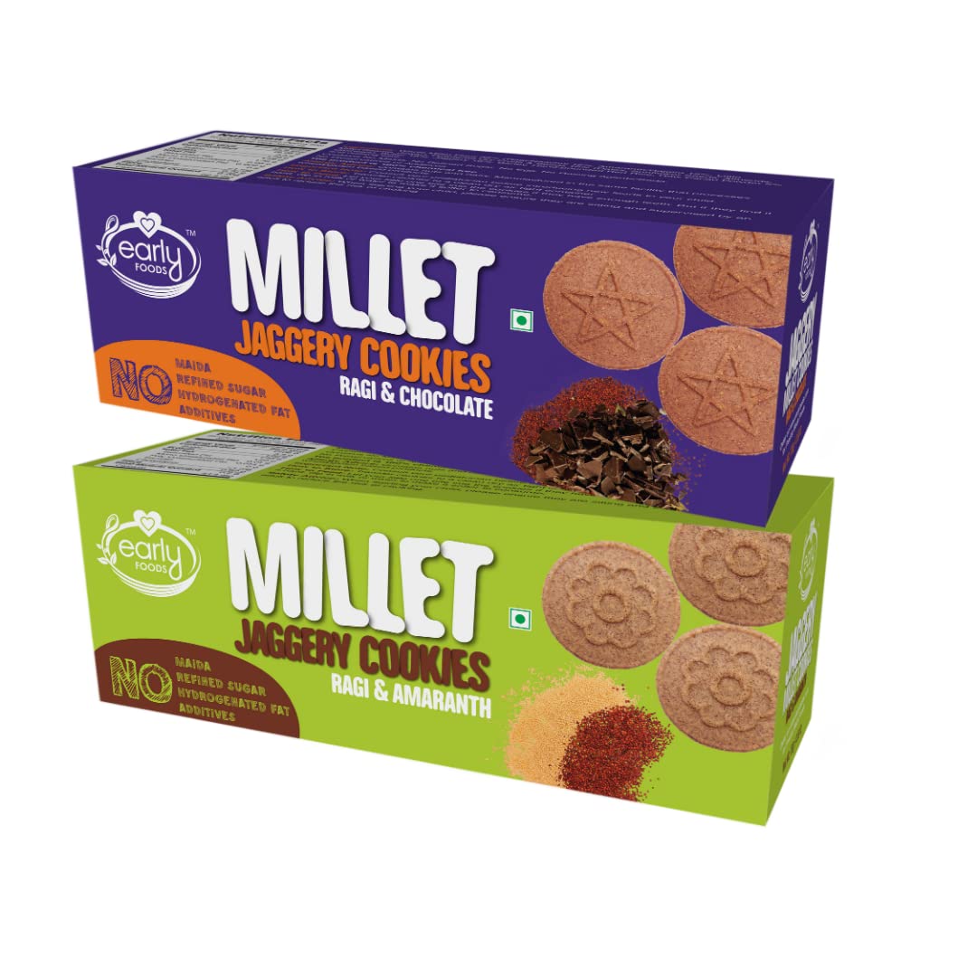 Early Foods - Assorted Pack of 2 - Ragi Amaranth & Ragi Choco Jaggery Cookies X 2 | Biscuits for kids & adults (B07GBYQWL8) Amazon Price History, Amazon Price Tracker