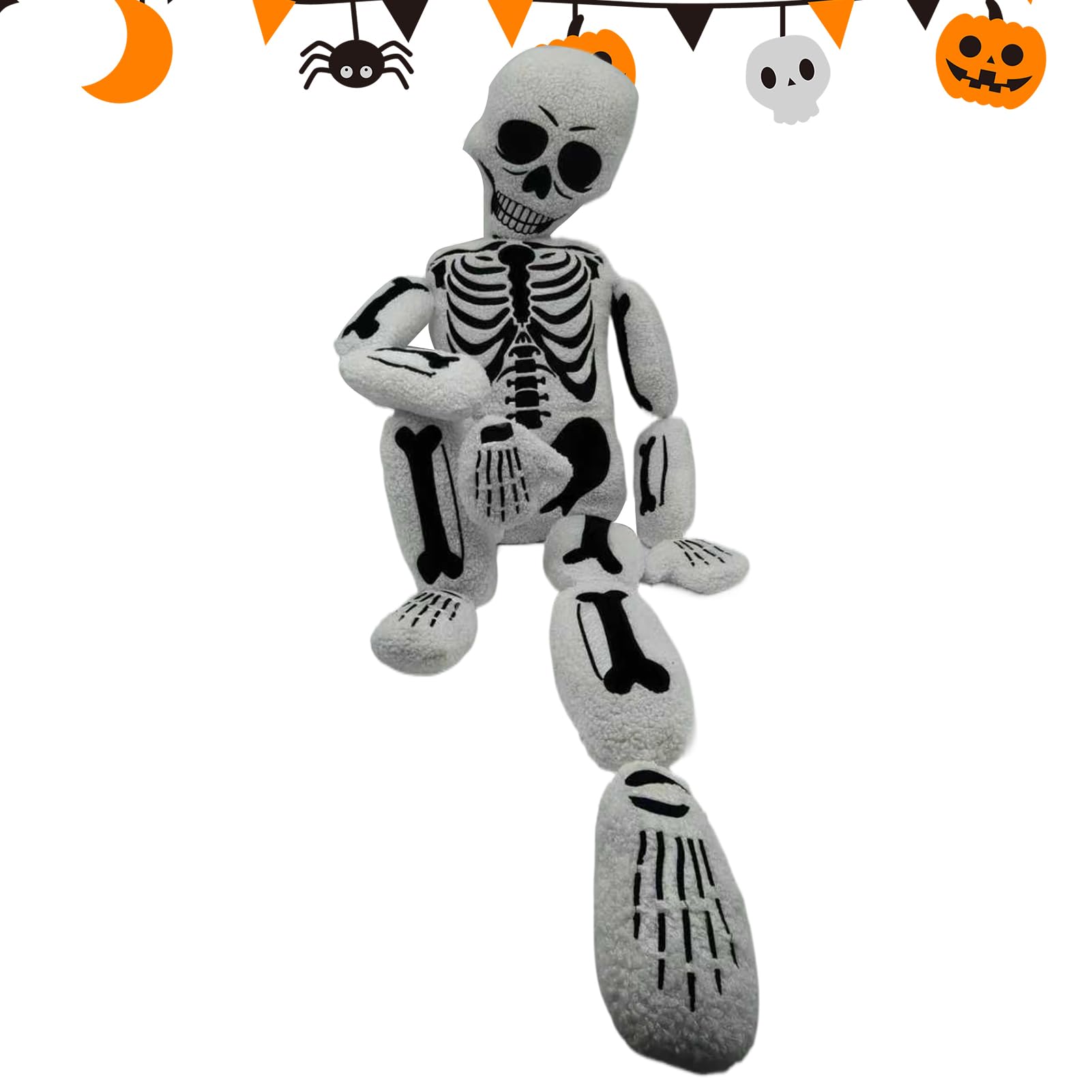 Generico Cuscino Scheletro Halloween Teschio in peluche morbido realistico | Cuscino Scheletro Intero Halloween Per Divano Casa Camera Da Soggiorno Dormitorio Appartamento