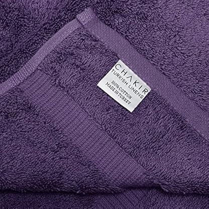 Chakir Turkish Linens 100% Baumwolle Premium Türkische Handtücher für Badezimmer | 2 Badetücher - 2 Handtücher, 2 Waschlappen (6-teiliges Handtuch-Set, Pflaume) – Bild 6