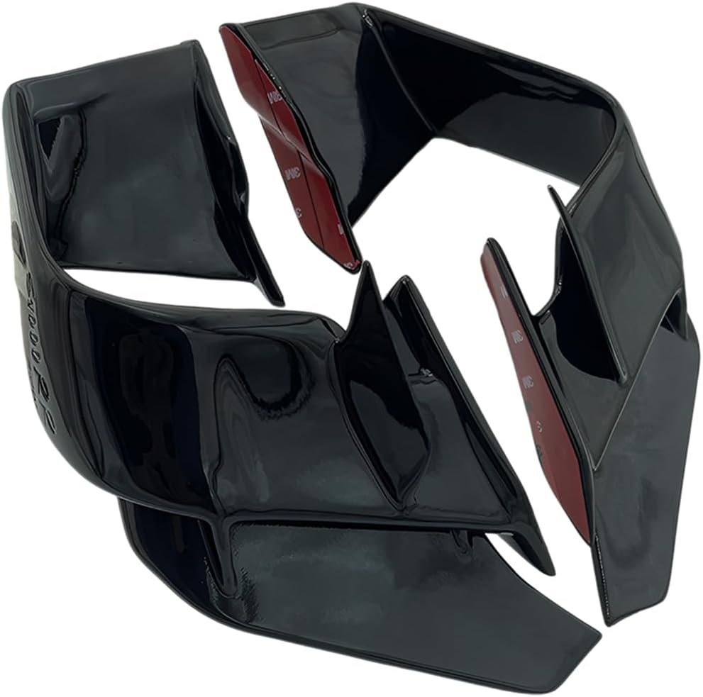 Black Fairings for BMW S1000RR 2015-2018, Front ABS Spoiler Wings with Bright Black Finish