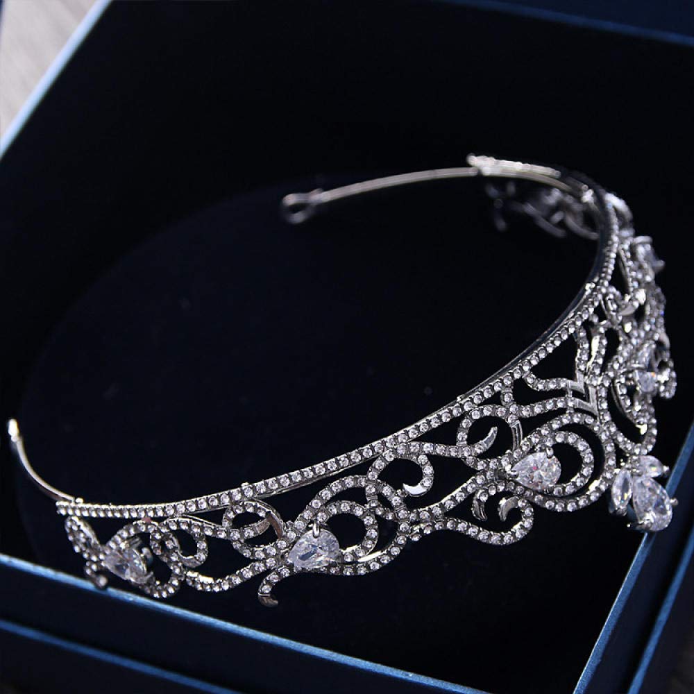 Tiara, stop strasu, biżuteria na głowę, srebrna, dla kobiet, prosta, modna ozdoba na wesele, ozdoba do włosów, w stylu vintage, na imprezę, prezent
