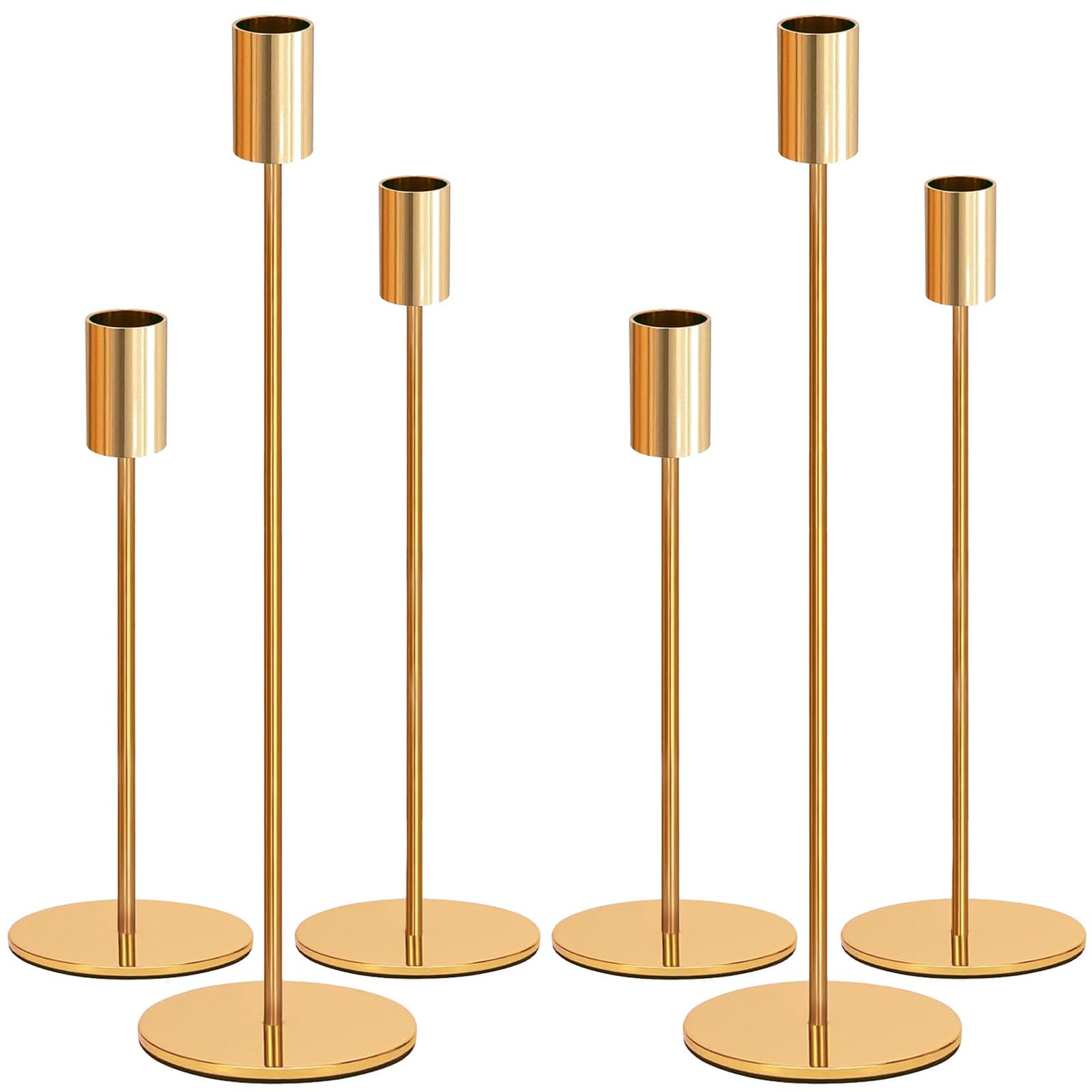 Tonsooze6 Pcs Retro Metal Candle Holder for Wedding Christmas Dinner Banquet Candlestick Holders for Dining Room Birthday Living Room Home Decor