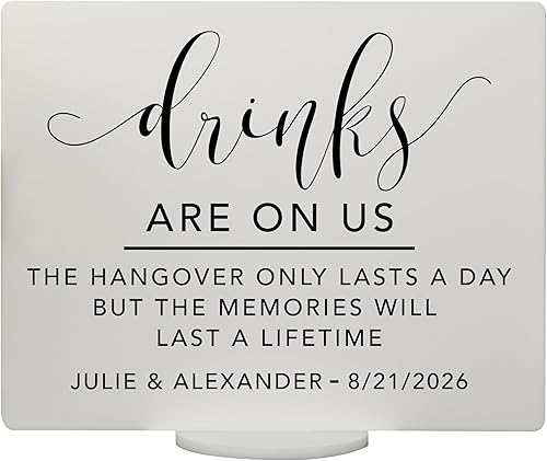 Miniatura 1 de Drinks Are On Us! - Open Bar Sign for wedding and special events.