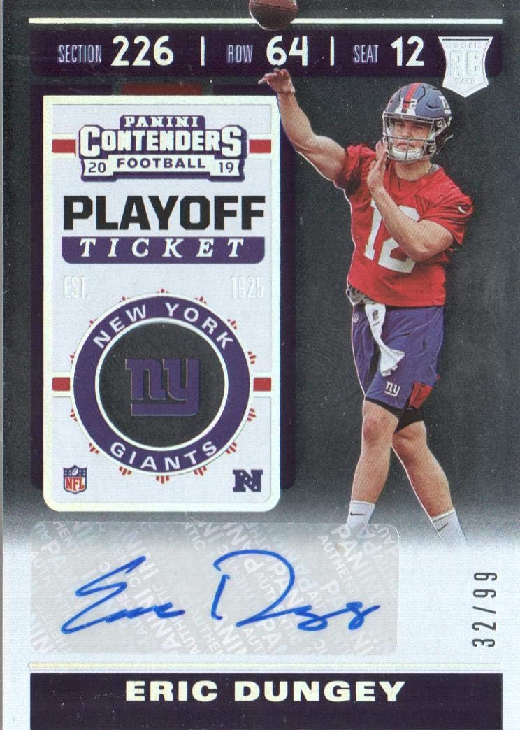 2019 Panini Contenders Football Playoff Ticket Prll #230 Eric Dungey AUTO 32/99