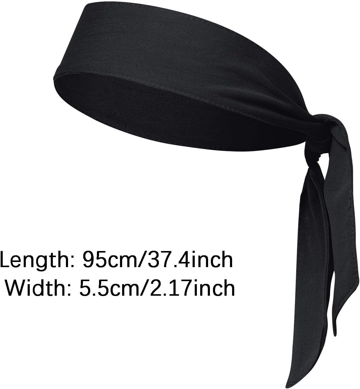 Sucrain 3pcs Head Ties Headband Sports Sweatband Adjustable Ninja Karate Head Band Sweat Wicking Workout Headband for Men Women Basketball, Running, Tennis, Athletics - Image 3