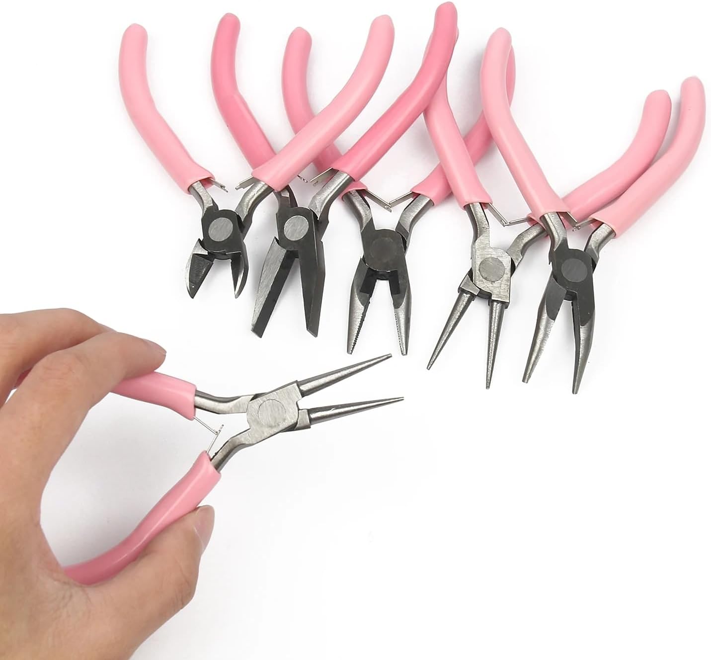 Stainless Steel Pink Jewelry Pliers Tools DIY Accessories Beading Jewelry Tools Kit Cutters Handmade Multitools - (Color: 119X86Mm) image 4