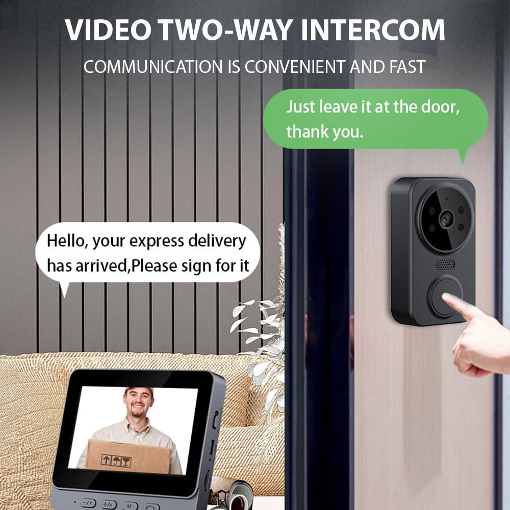 Splenssy 4.3 Inch IPS Screen 2.4G Wireless Visual Intercom Doorbell with Screen - Image 4